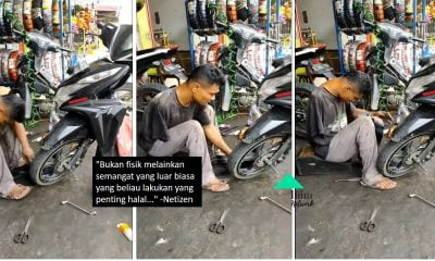 Seorang Pemuda OKU Walaupun Tiada Sebelah Tangan Namun Tetap Gigih Kerja Di Bengkel Motor Demi Mencari Sesuap Nasi