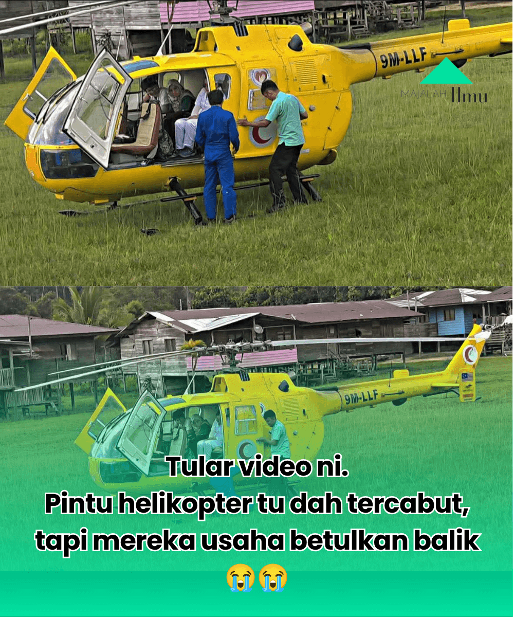 Tular video ni. Pintu helikopter tu dah tercabut, tapi mereka usaha betulkan balik 4 Anak Dituduh Rosakkan Kerusi Sekolah Ibu Sanggup Pikul Meja Kerusi Baru 20260912 171033 0000
